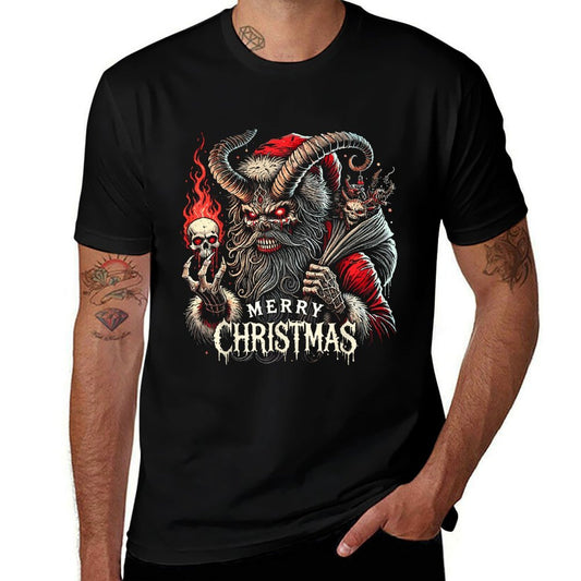 Goth Santa Claus Gothic For Men Women Krampus Ugly Christmas  Stretchy T-Shirt