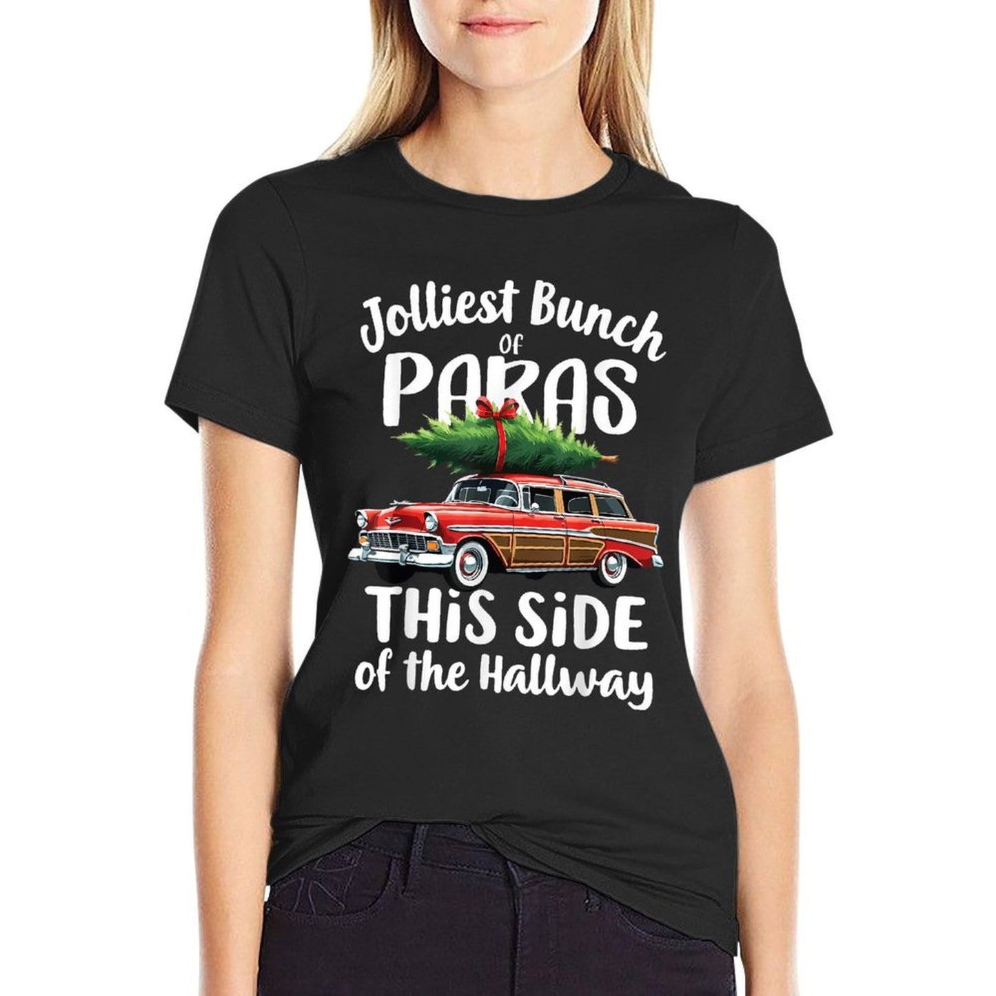 Funny Xmas Jolliest Bunch Of Paras This Side Of The Hallway  Durable T-Shirt