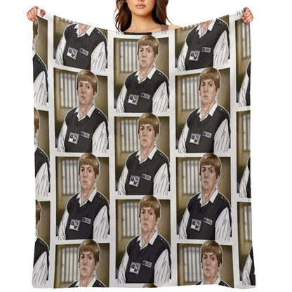 Celebrating The Gay Icons - Sylvia Hollamby Aka Bodybag from Bad Girls Wrinkle-free Throw Blanket