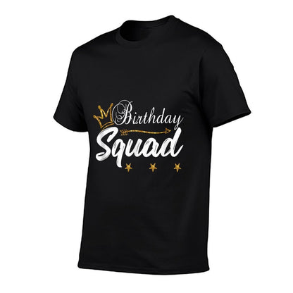 Birthday Squad Gold Crown White B-Day for Women  Polyester Blend T-Shirt