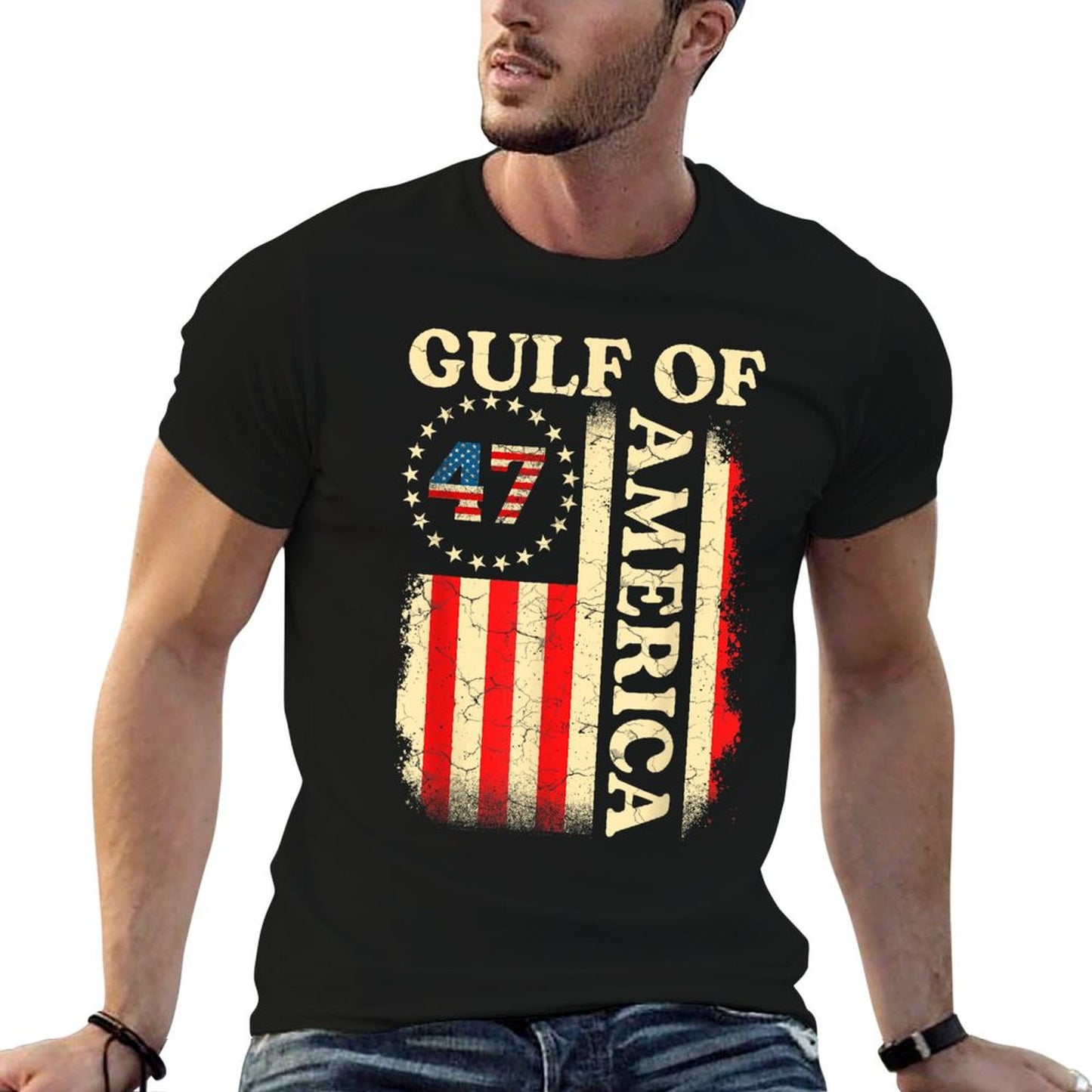 Gulf Of USA America Shirt Gulf Of USA Flag America Men Women Fade-proof Color T-Shirt