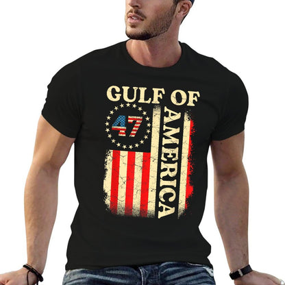 Gulf Of USA America Shirt Gulf Of USA Flag America Men Women Fade-proof Color T-Shirt