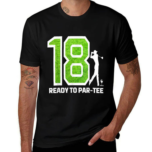 18th Birthday Golf Player Golfer Boys 18th Year Old Birthday  Polyester Blend T-Shirt