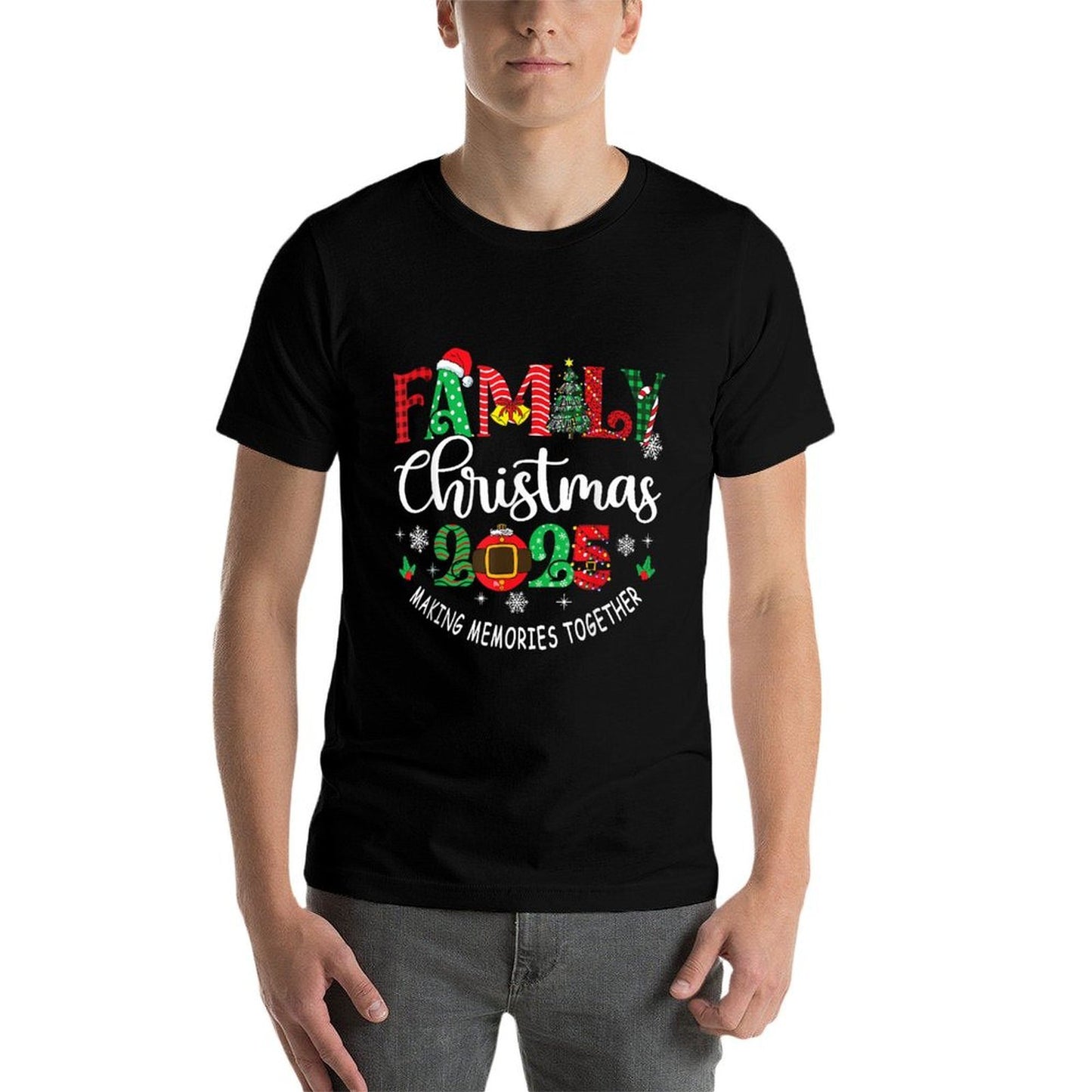 Family Christmas 2025 Matching Outfit Xmas Squad Santa Group  Relaxed-fit T-Shirt
