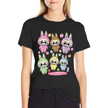 Womens Funny Labubu Lover Cute Labubu The Monsters Women  Cotton T-Shirt