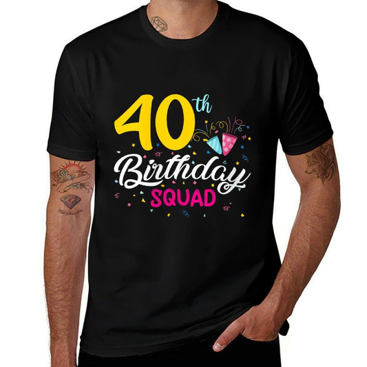Womens 40th Birthday Squad 40 Year Old Gifts 40th Birthday Party  Polyester Blend T-Shirt