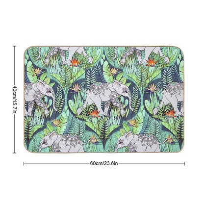 Little Elephant on A Jungle Adventure – Faded Vintage Version  Toxin-Free Bath Mat