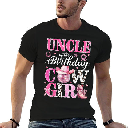 Cute Uncle Of The Birthday CowGirl Rodeo Western Bday Party  Moisture-wicking T-Shirt