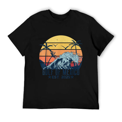 Retro Gulf Of USA America Est 2025 American Flag Gulf Mexico Durable T-Shirt