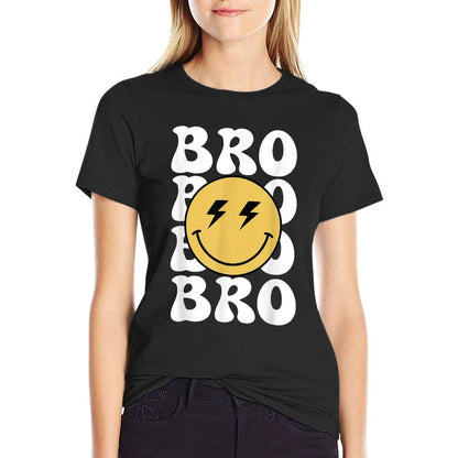 Bro One Happy Dude Birthday Theme Family Matching  Rolled Sleeves T-Shirt