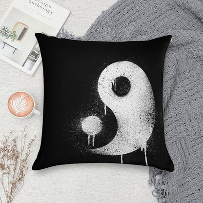 Graffiti Zen Master - Spray Paint Yin Yang Soft Anti-Pilling Throw Pillow