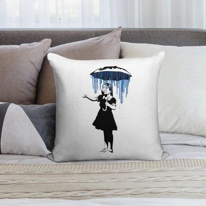 Banksy Raining on The Inside! Soft Home Decor Throw Pillow