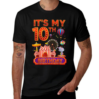 It's My 10th Birthday Circus Carnival Theme Party Year Old  Breathable T-Shirt
