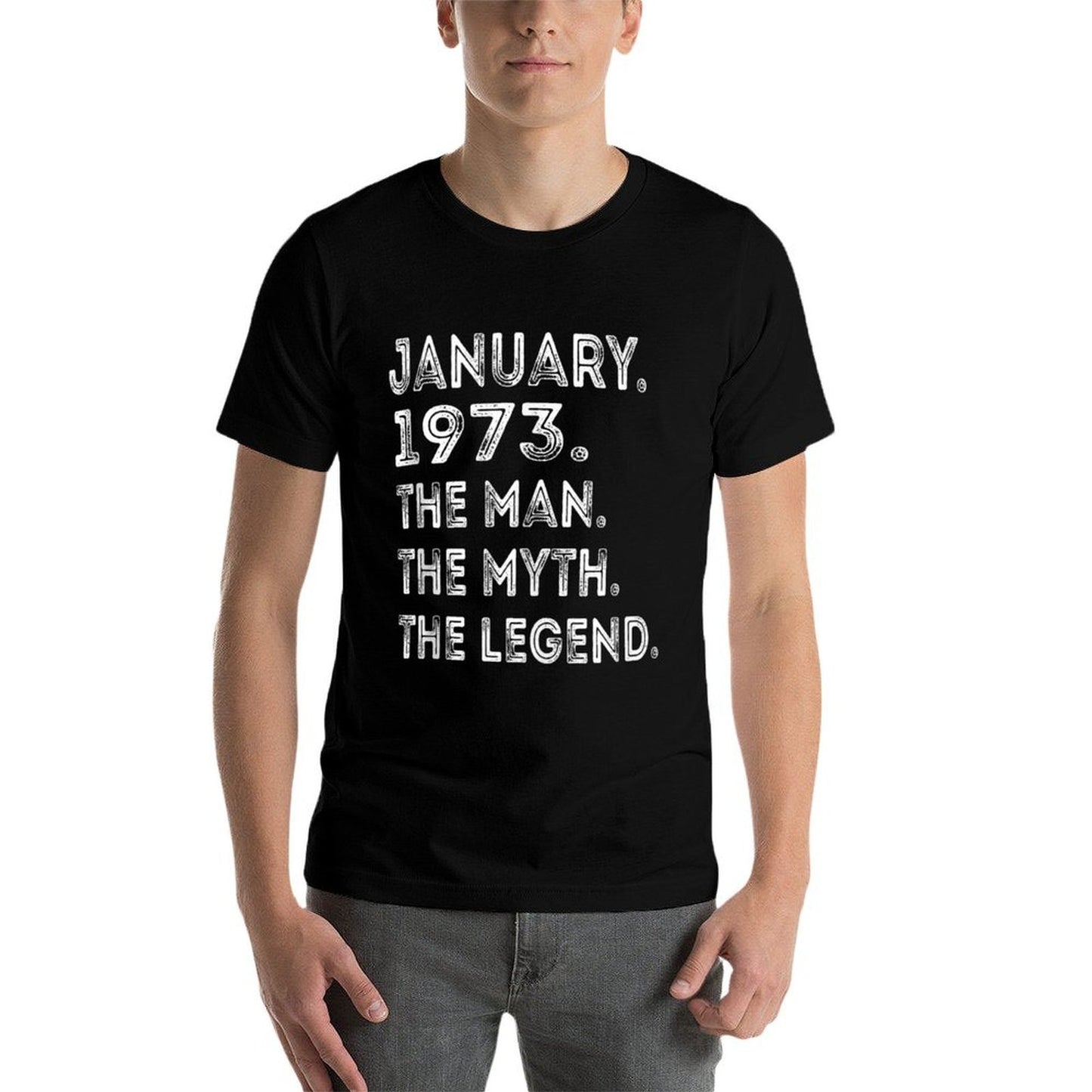 Mens Man Myth Legend January 1973 50th Birthday Gift 50 Years Old  Slim-fit Cut T-Shirt