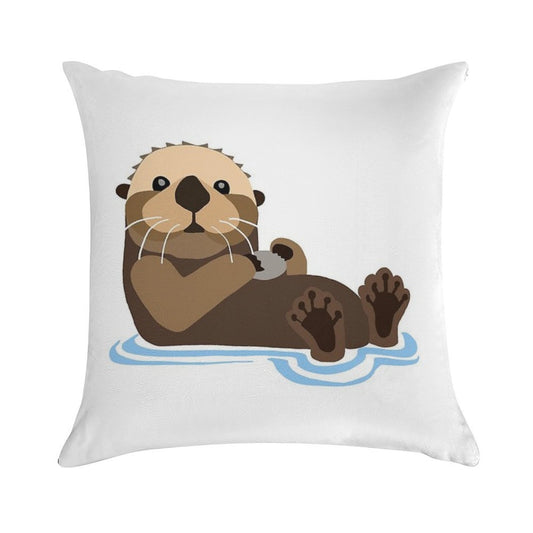 Otter Emoji Soft Style Accent Throw Pillow
