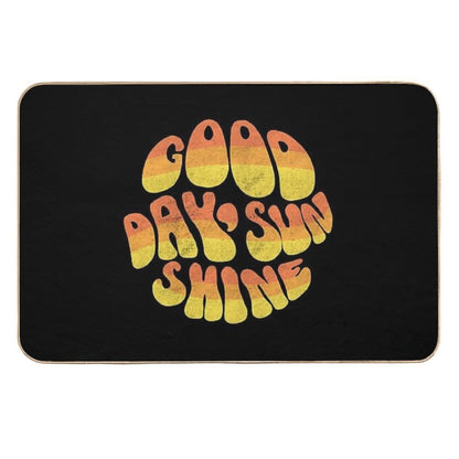 Good Day, Sunshine - Vintage Letters  Absorbent Bath Mat