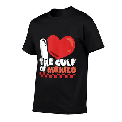 I Heart I Love The Gulf of Mexico USA America Meme Funny  High-quality Stitching T-Shirt