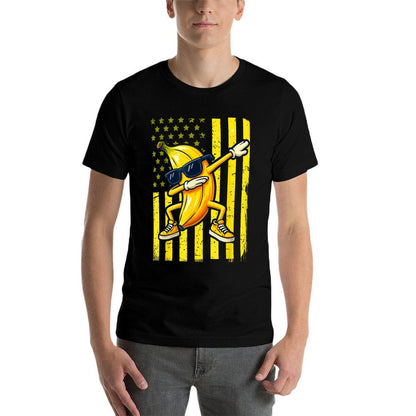 Graphic Banana Retro American Dabbing Banana Lover Relaxed-fit T-Shirt
