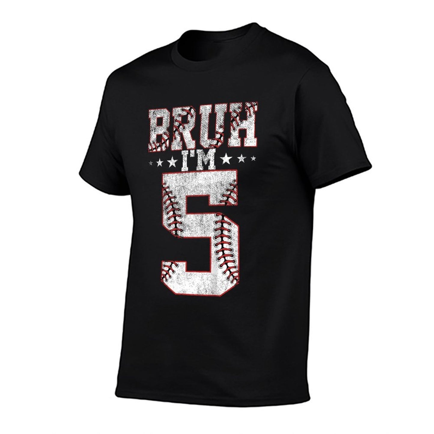 Kids Bruh 5th Birthday Baseball Bruh I'm 5 Year Old Birthday  Tagless Design T-Shirt