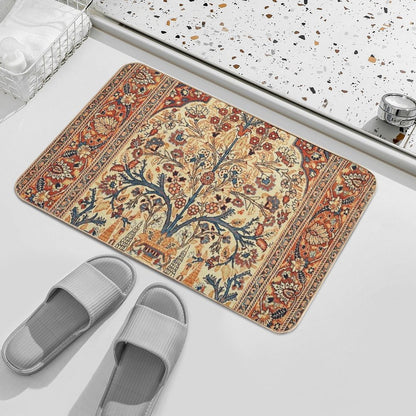 Tabriz Tree of Life Persian Rug Print Durable Bath Mat