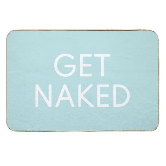 Get Naked - Pastel Teal Blue And White  Toxin-Free Bath Mat