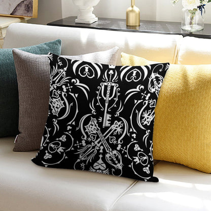 Kingdom Hearts - Black Soft Washable Throw Pillow