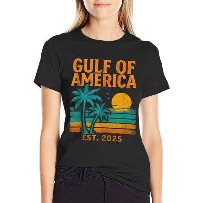Vintage Gulf Of Us America Retro Sunset Gulf Of Us America Easy-care T-Shirt