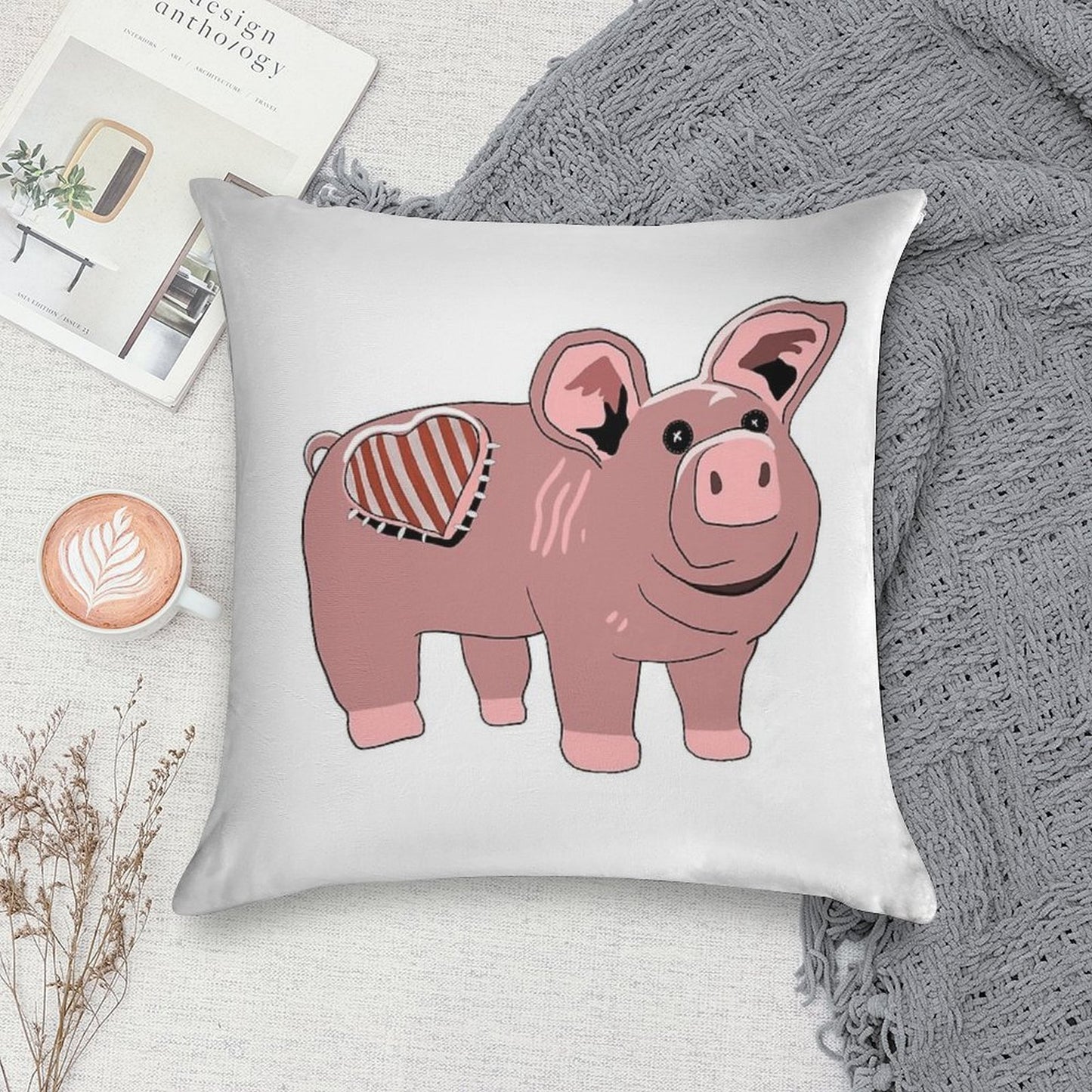 Slumberland Pig Plush Soft Skin-Friendly Throw Pillow