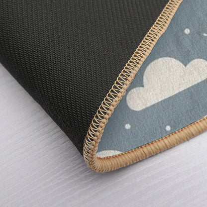 Puffy Clouds Pattern Cloudy DaySky Weather Paradise Nature Palette Durable Bath Mat