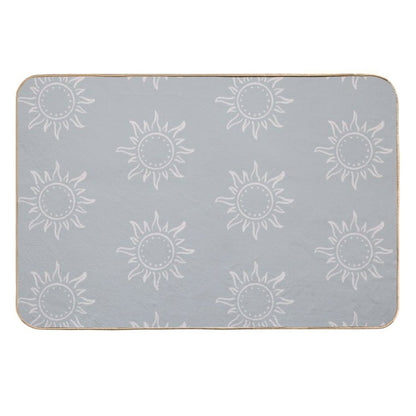 Cute Boho Sun Pattern Bohemian Aesthetic In Muted Colors Muted Teal  Non-Slip Bath Mat