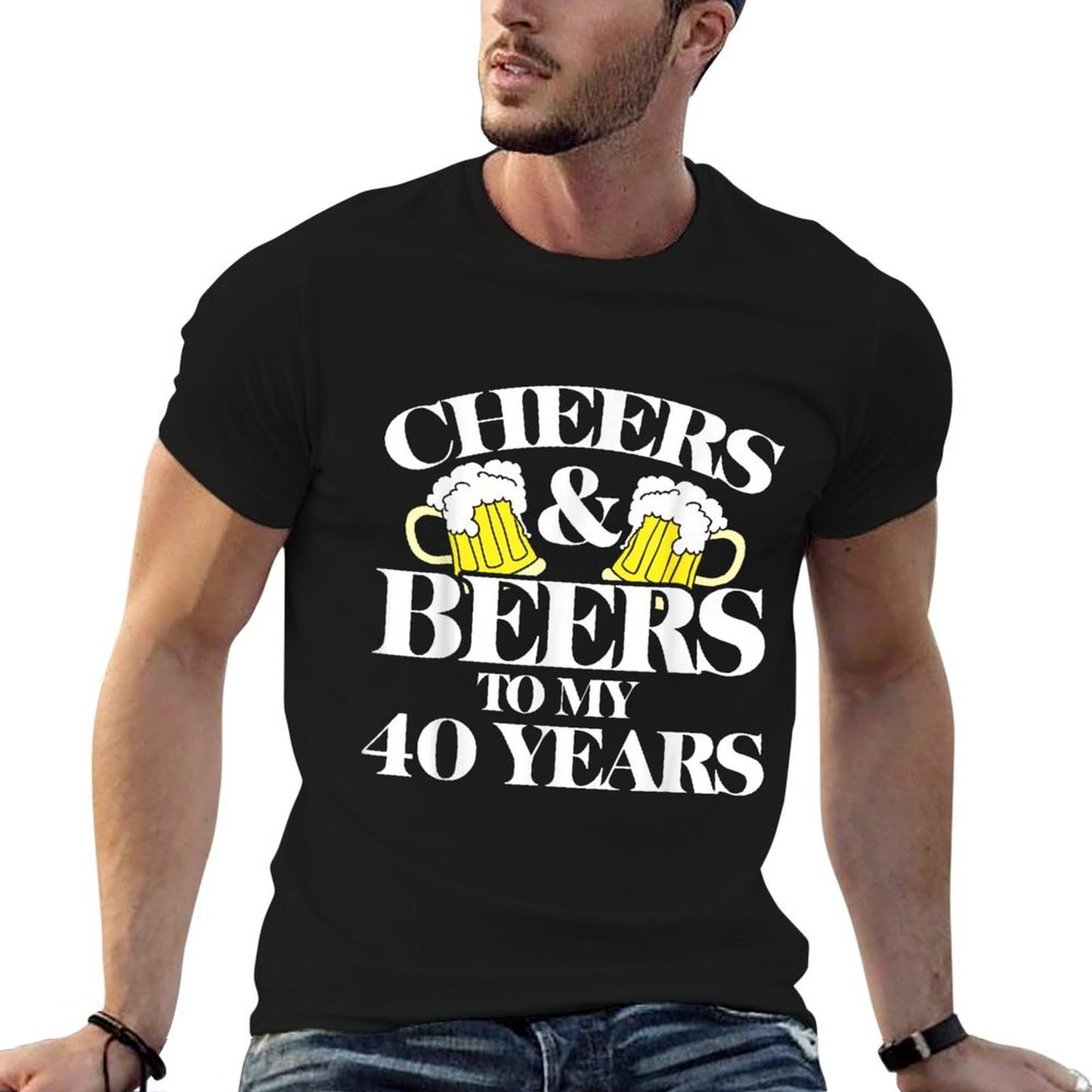 Cheers And Beers to My 40 Years Shirt 40th Birthday T-shirt  Oversized Silhouette T-Shirt
