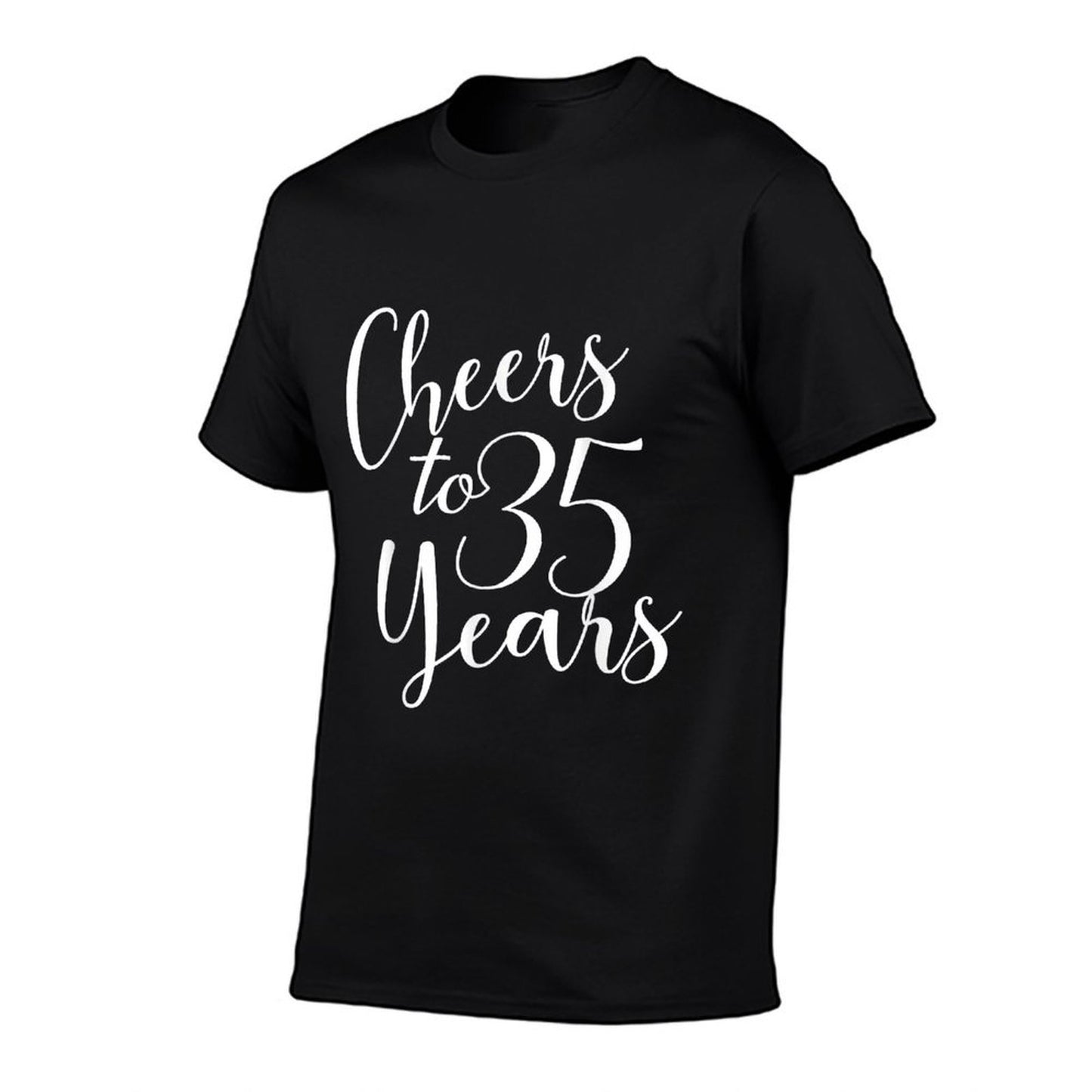 Cheers To 35 Years, For Women Men, Anniversary 35th Birthday  Relaxed-fit T-Shirt