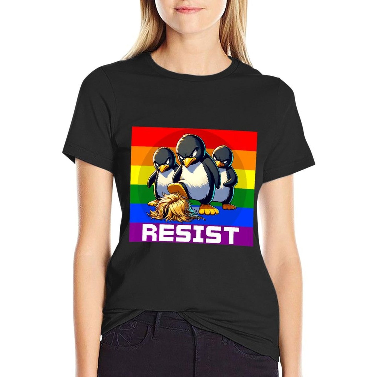 Funny Resist Tariffs Protest Groovy Men Women 4th Of July Premium  High-quality Stitching T-Shirt