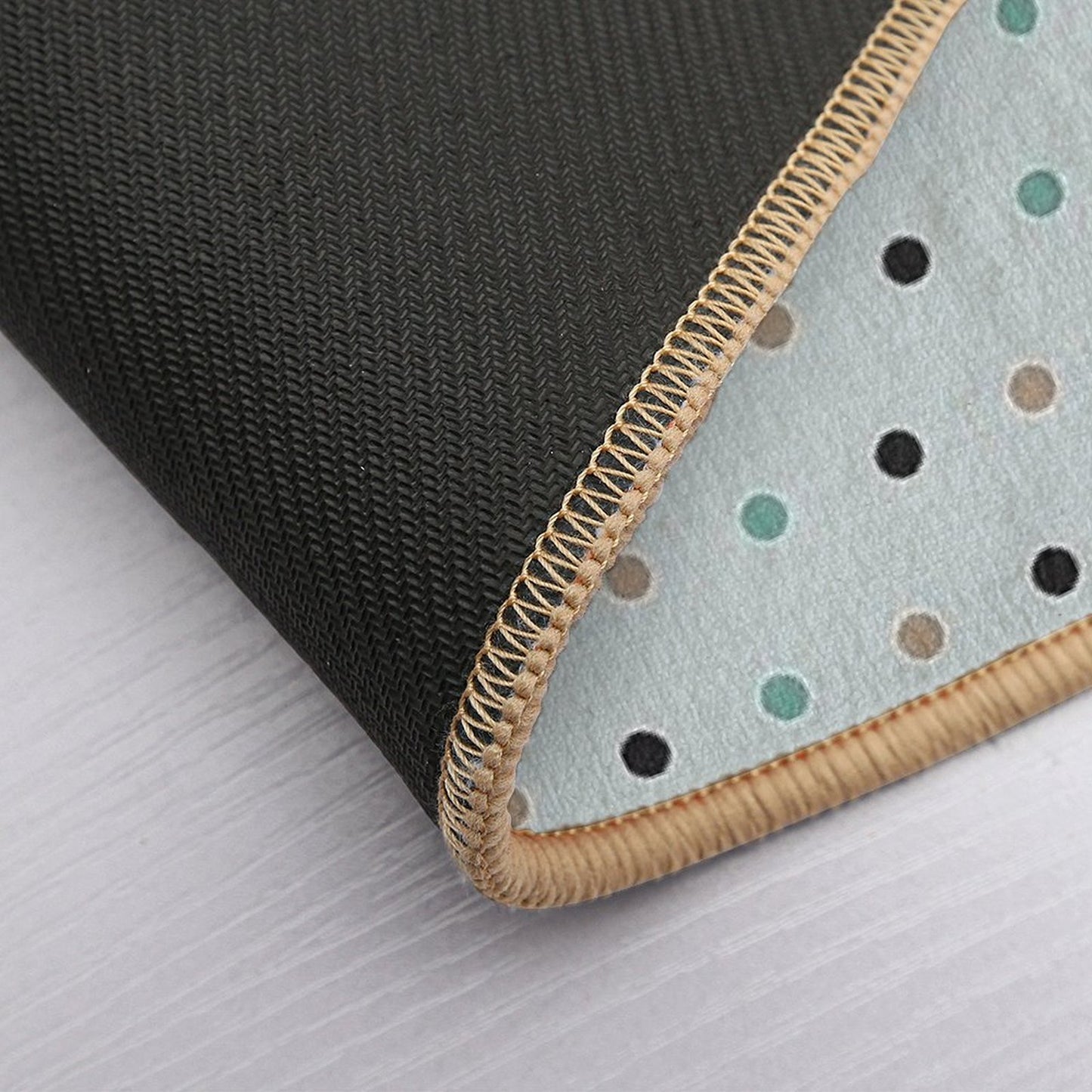 Dots Green-beige-black  Odorless Bath Mat