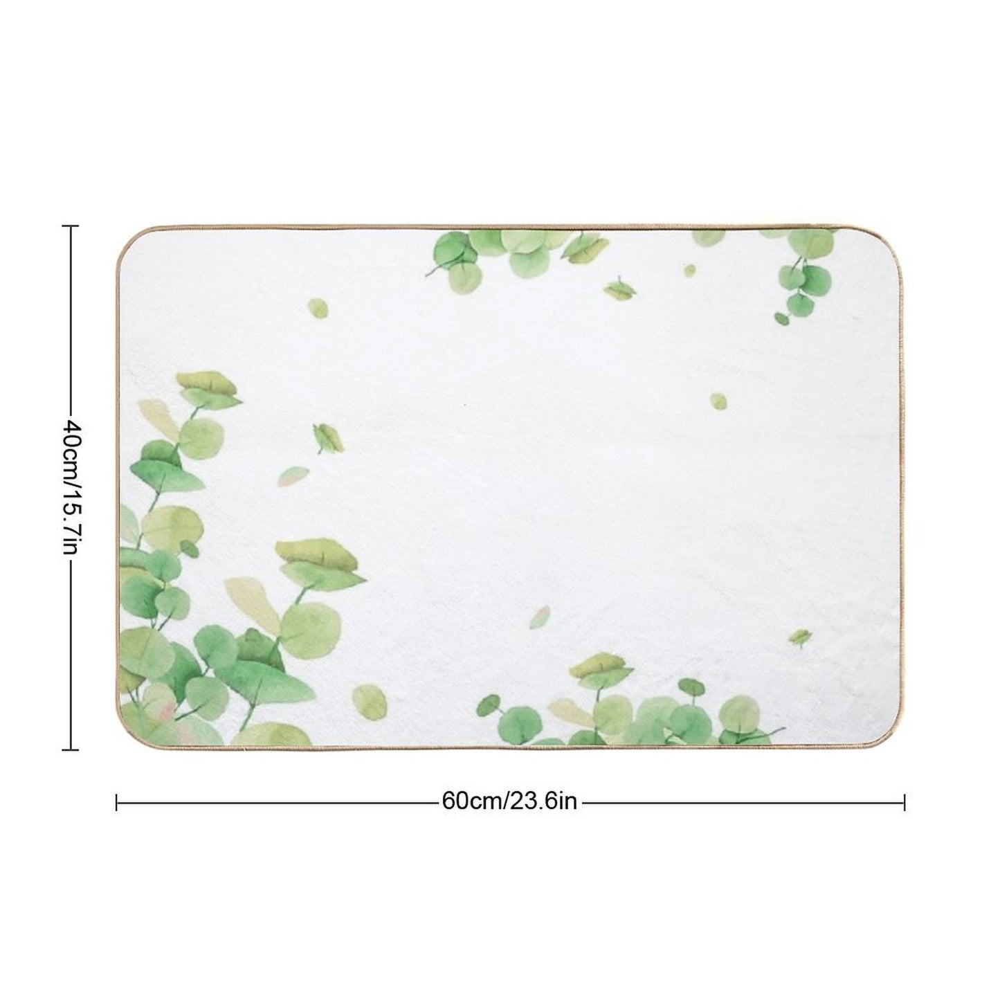 Lovely Natural Green Leaf  Odorless Bath Mat