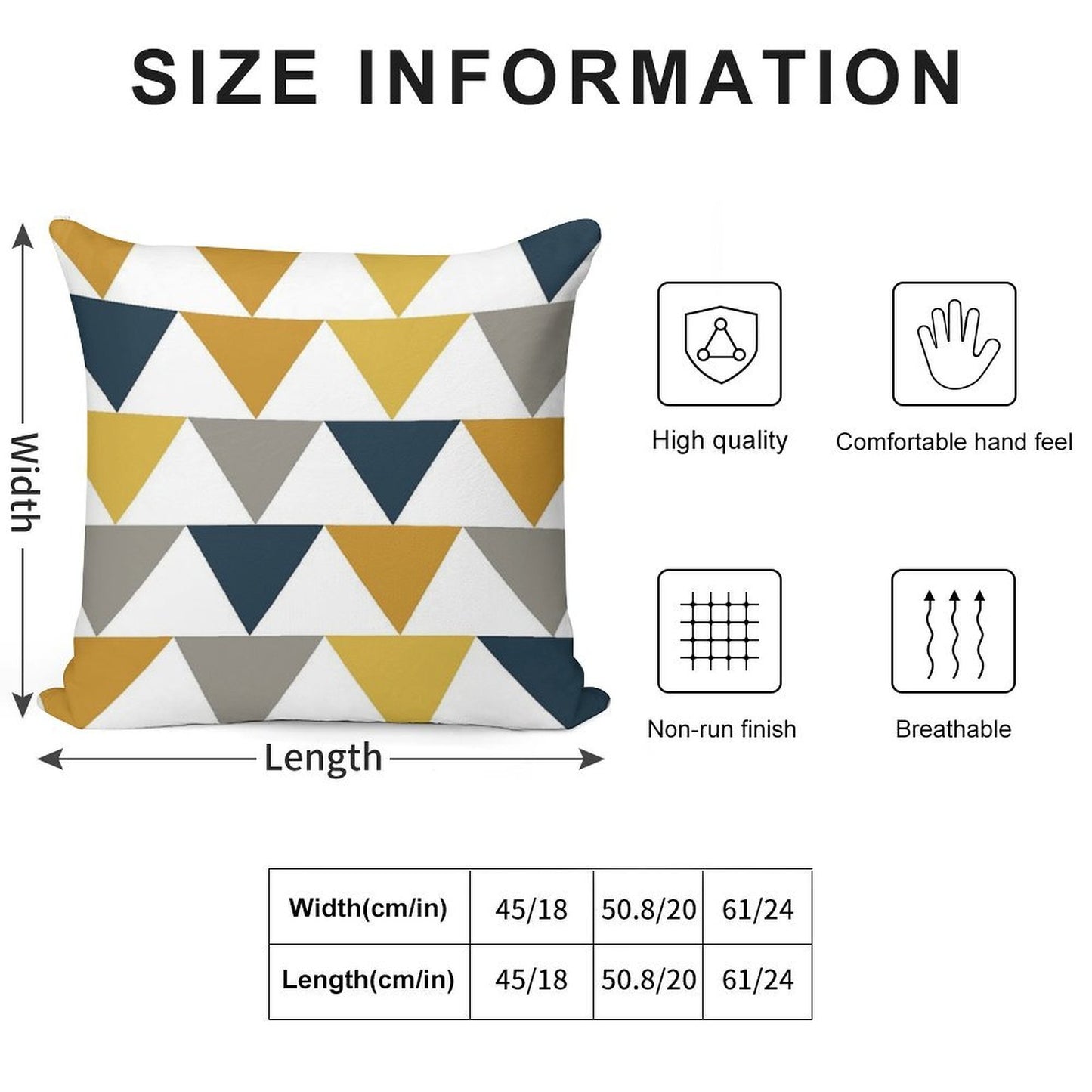 Arrows Light Mustard Yellow, Dark Mustard Yellow, Dark Blue, Grey, And White Geometric Pattern Soft Anti-Pilling Throw Pillow