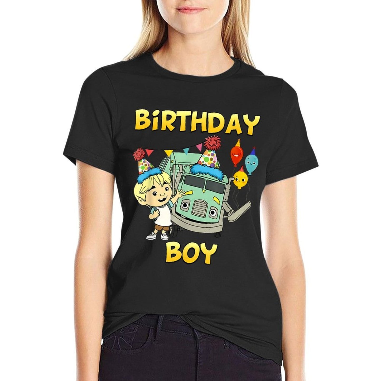 Garbage Truck Birthday Boy Recycling Trash Family Birthday  Relaxed-fit T-Shirt