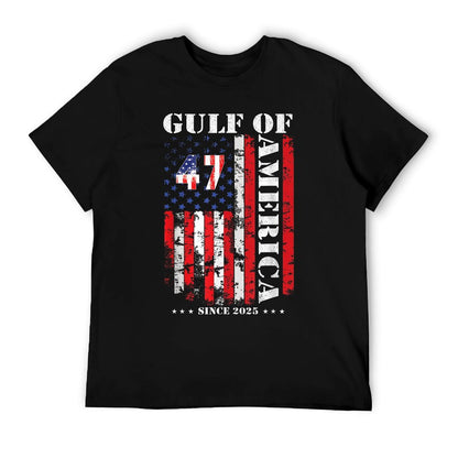 Gulf of USA America 2025 Funny Vintage USA Flag Men Women Relaxed-fit T-Shirt