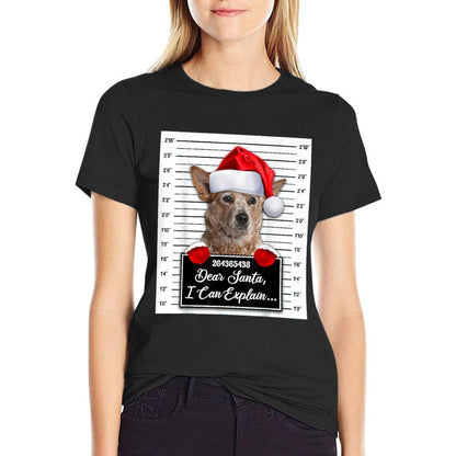 Dear Santa I Can Explain Funny Christmas RED Heeler Xmas  Breathable T-Shirt