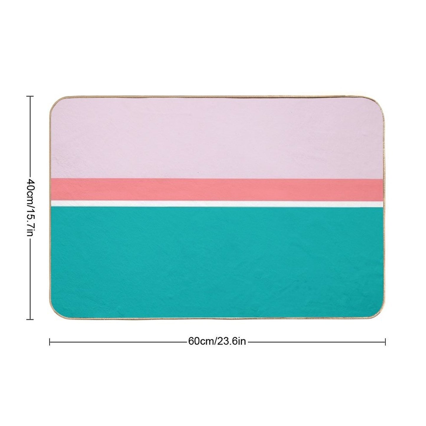 Lines Print Pink, Mediumturquoise And Lightcoral  Anti-Trip Bath Mat
