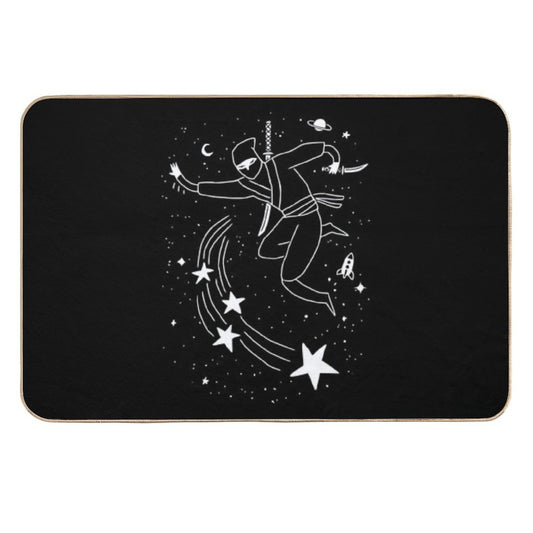 Space Ninja Throwing Stars  Stain-Proof Bath Mat