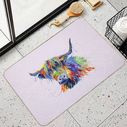 Multicolour Highland Cow  Long-Lasting Bath Mat