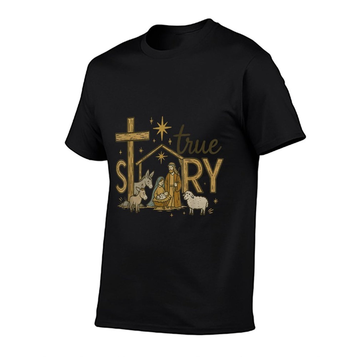 True Story Nativity Christmas Baby Jesus Religious Christian  Durable T-Shirt