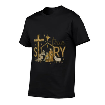 True Story Nativity Christmas Baby Jesus Religious Christian  Durable T-Shirt
