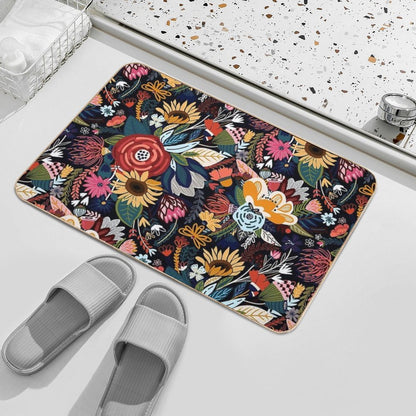 Popping Moody Floral  Stain-Proof Bath Mat