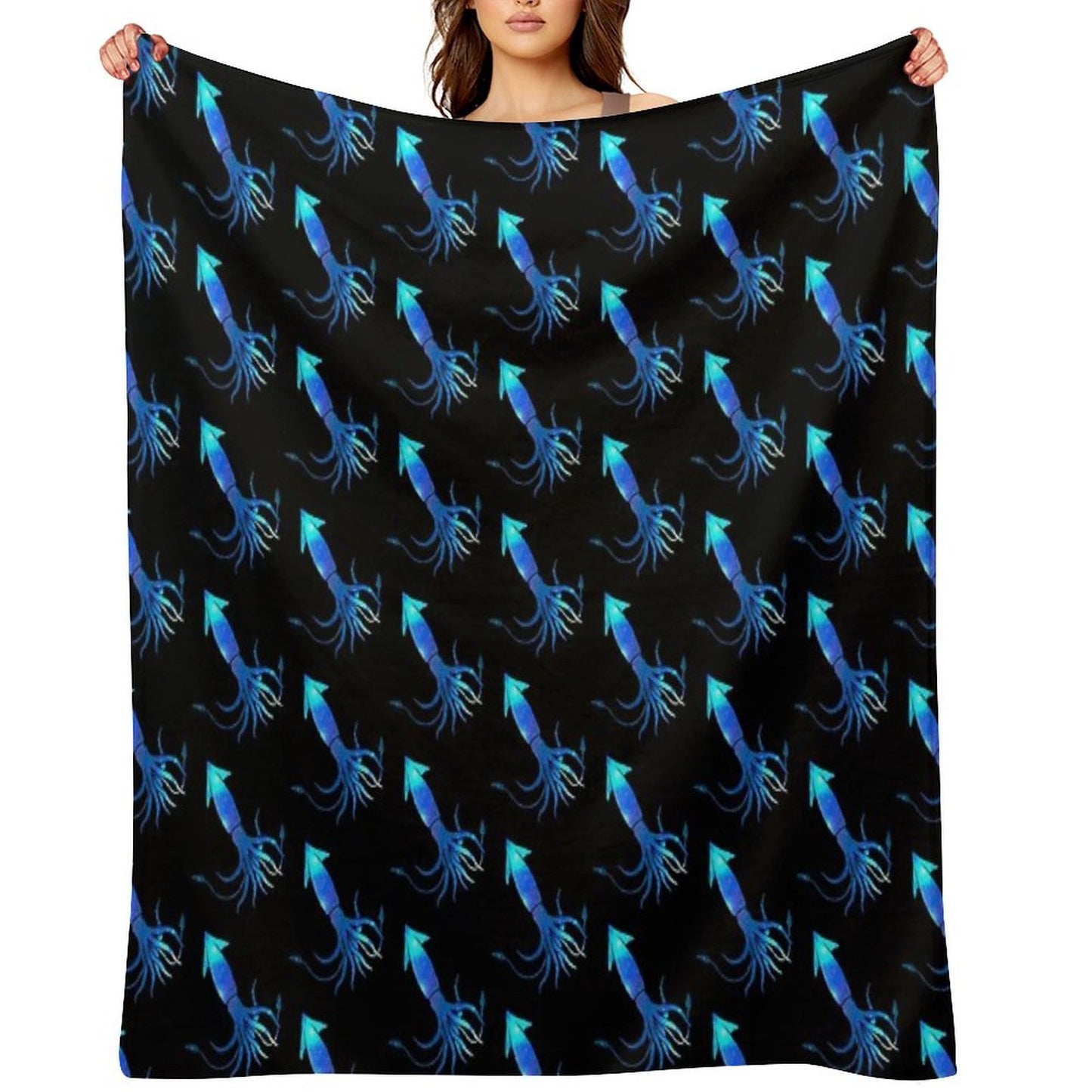 Astral Giant Squid Machine-washable Throw Blanket