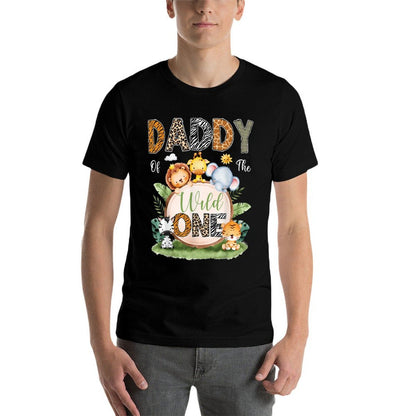 Daddy Of The Wild One 1St Birthday Kids Safari Jungle  Oversized Silhouette T-Shirt