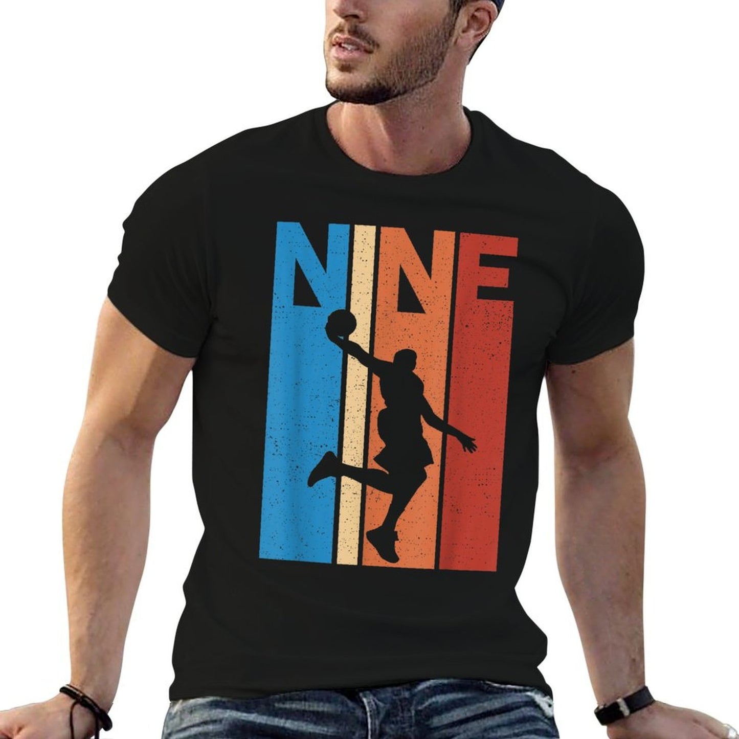 9th Birthday Party Nine 9 Years Old Basketball Kids Boys  Wrinkle-resistant T-Shirt