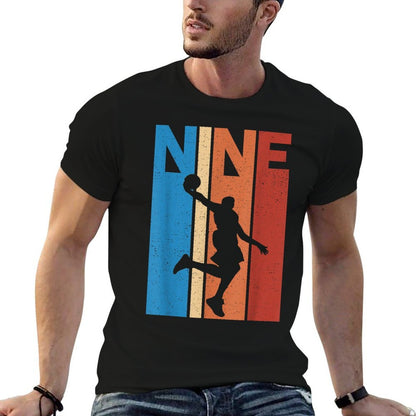 9th Birthday Party Nine 9 Years Old Basketball Kids Boys  Wrinkle-resistant T-Shirt