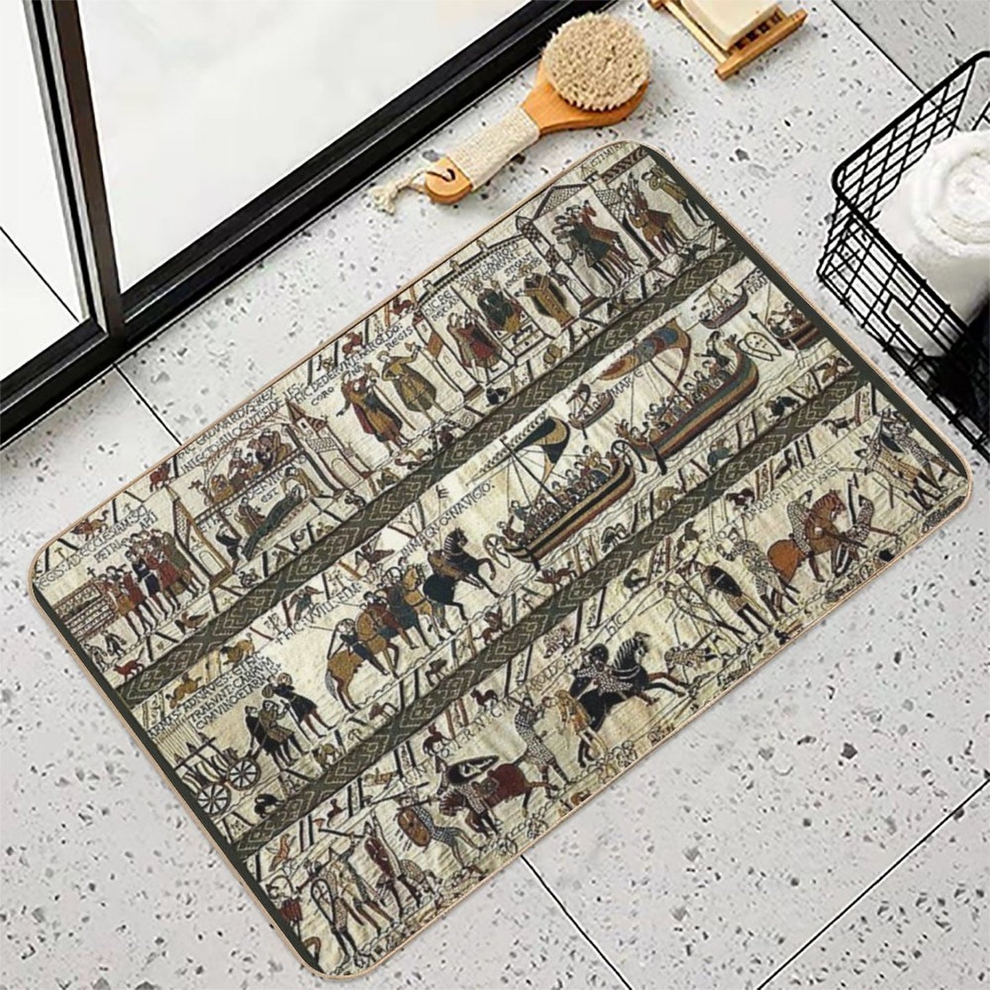 Bayeux Tapestry  Fade-Resistant Bath Mat